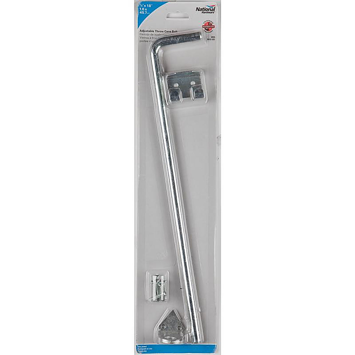 National Hardware N151-951 19.9 in. L Zinc-Plated Silver Steel Cane Bolt 1 pk