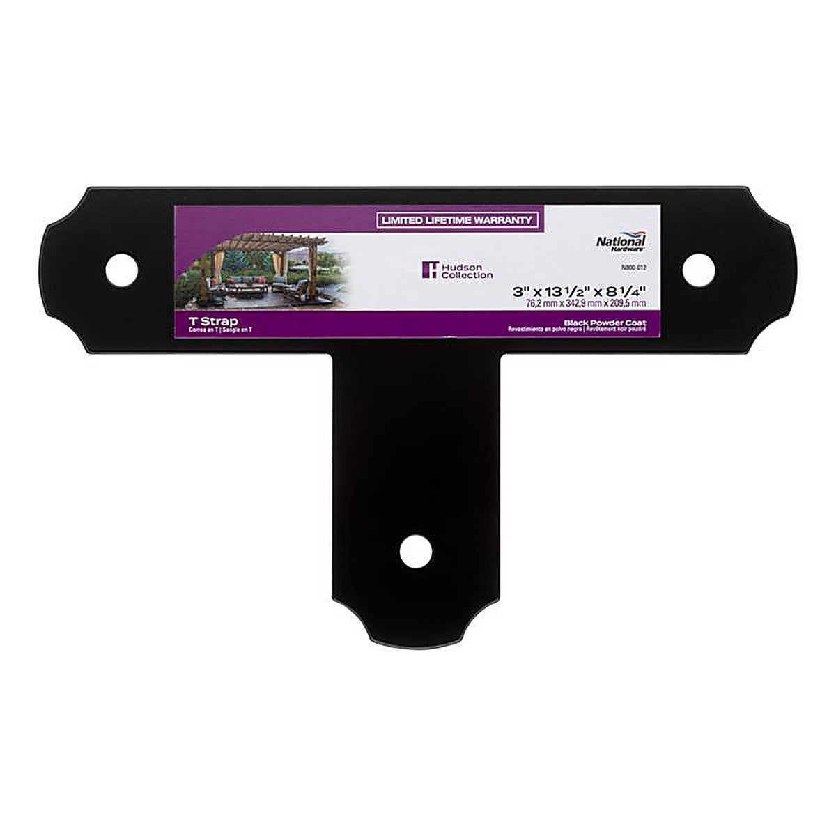 National Hardware N800-012 Hartley 3 in. H X 8.25 in. W X 13.5 in. L Storm Shine Steel T-Plate