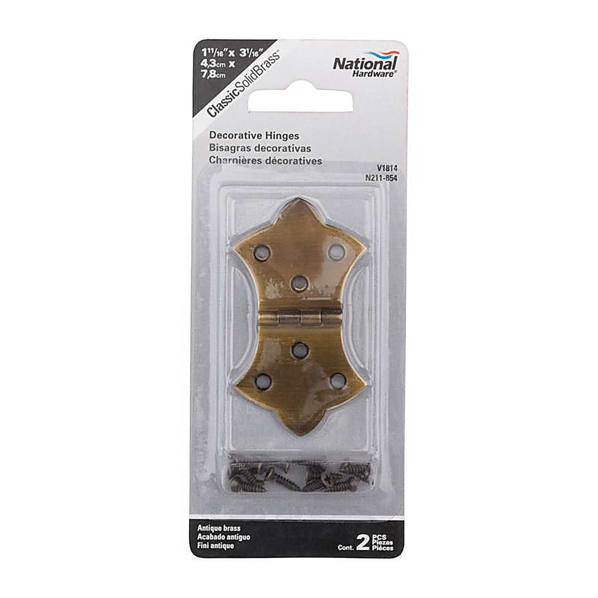 National Hardware N211-854 3.06 in. L Antique Brass Brass Butterfly Hinge 1 pk
