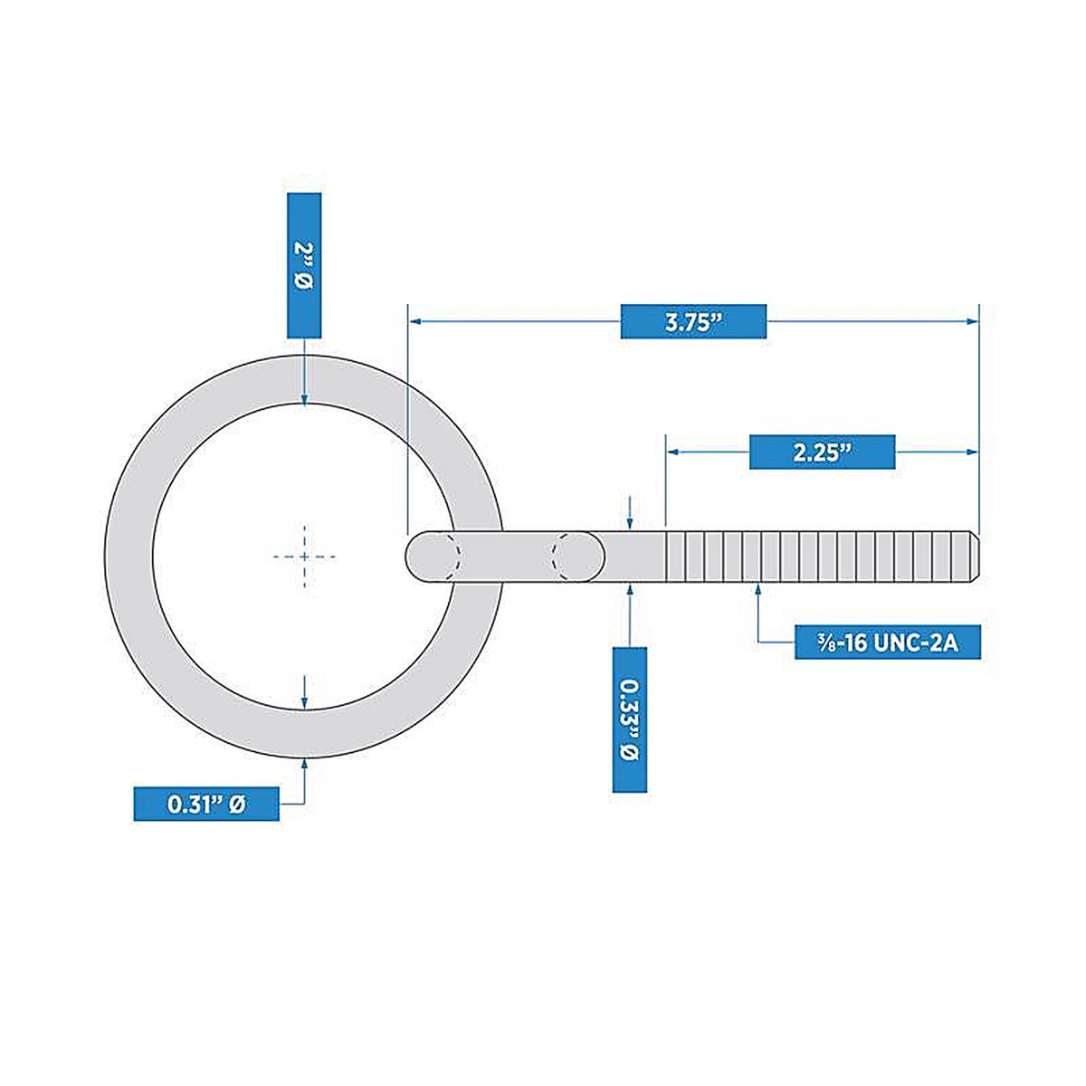 National Hardware N220-624 Small Zinc-Plated Silver Steel 3-3/4 in. L Ring with Eye Bolt 160 lb 1 pk