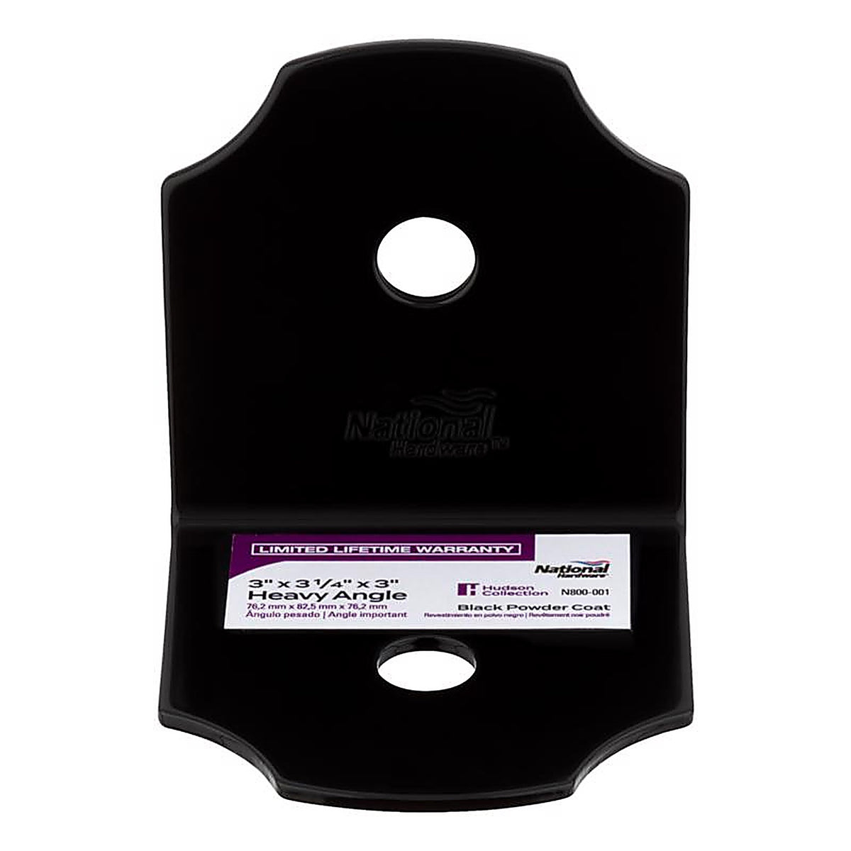 National Hardware N800-001 Hartley 3 in. H X 3 in. W X 3-1/4 in. D Black Steel Flat Corner Brace