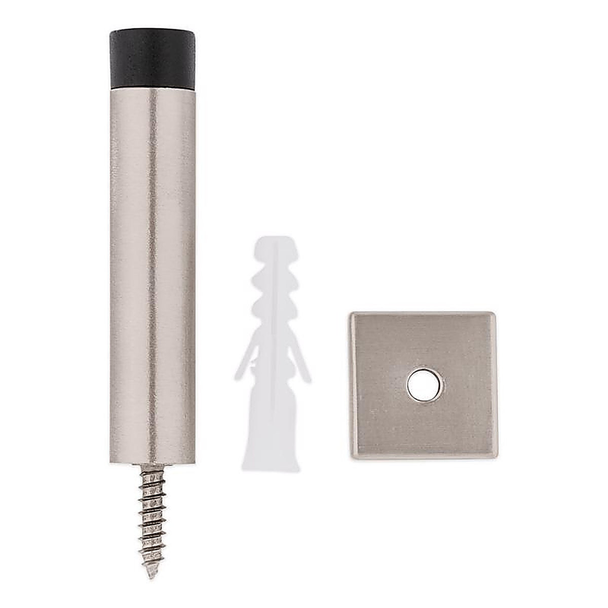 National Hardware N830-527 Reed 1 in. W X 3 in. L Aluminum Satin Nickel Door Stop Mounts to door and wall