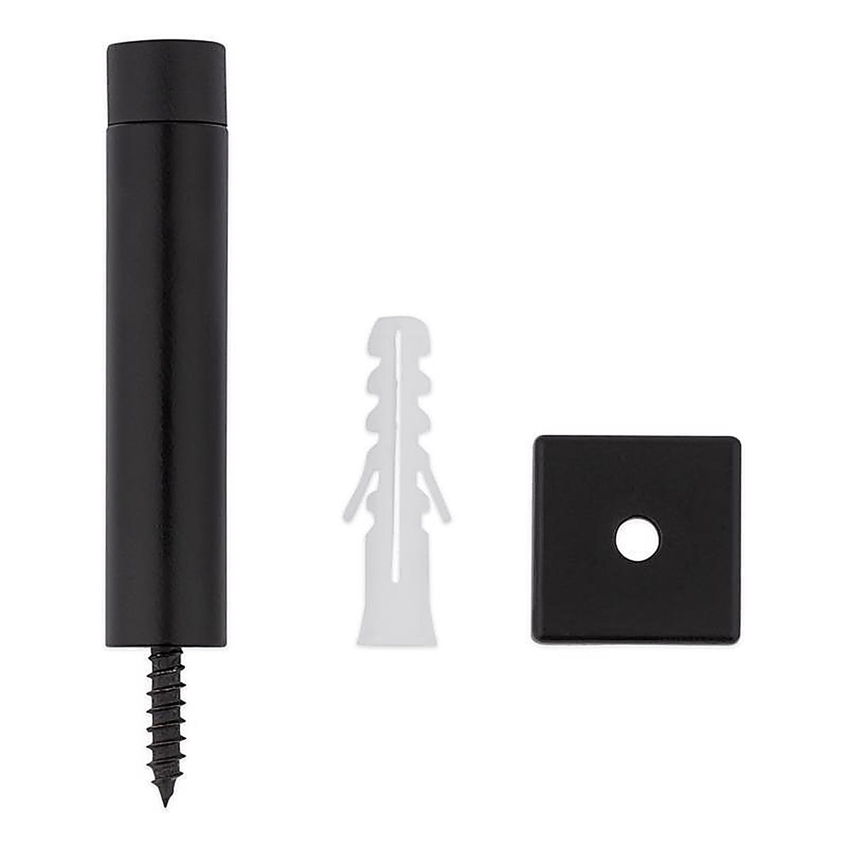 National Hardware N830-526 Reed 1 in. W X 3 in. L Aluminum Matte Black Door Stop Mounts to wall Carded in.