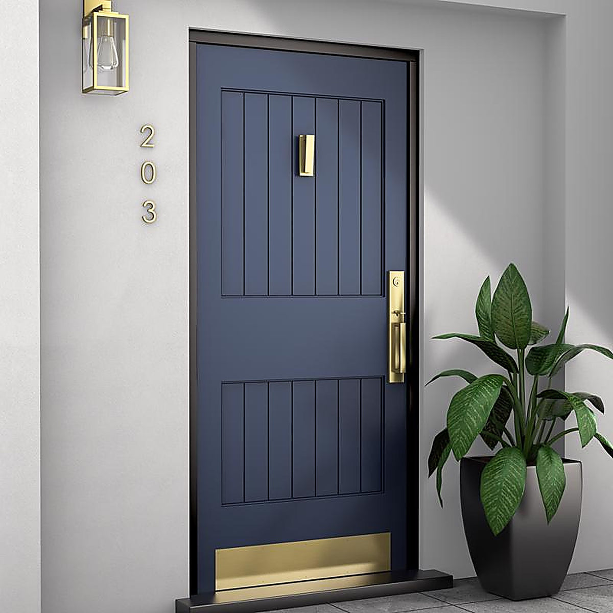 National Hardware N336-705 Reed 4.75 in. L Brushed Gold Brass Door Knocker