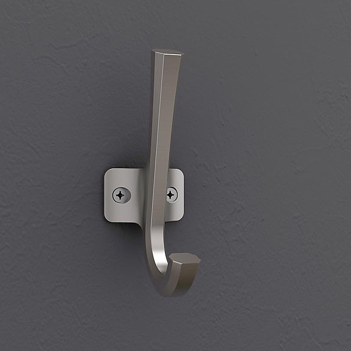 National Hardware N337-913 Powell Medium Satin Nickel Silver Aluminum 4-15/16 in. L Angled Hook 60 lb 1 pk