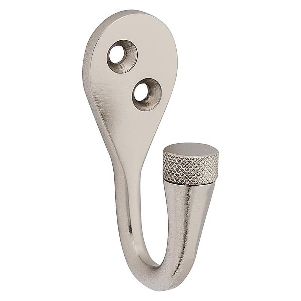 National Hardware N337-910 Powell Medium Satin Nickel Silver Aluminum 2-5/8 in. L Knurled Hook 60 lb 1 pk