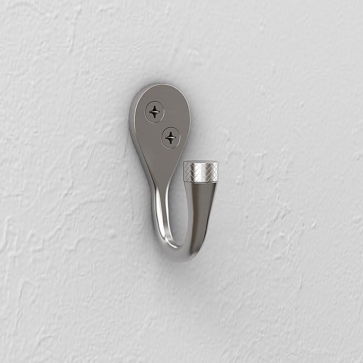 National Hardware N337-910 Powell Medium Satin Nickel Silver Aluminum 2-5/8 in. L Knurled Hook 60 lb 1 pk