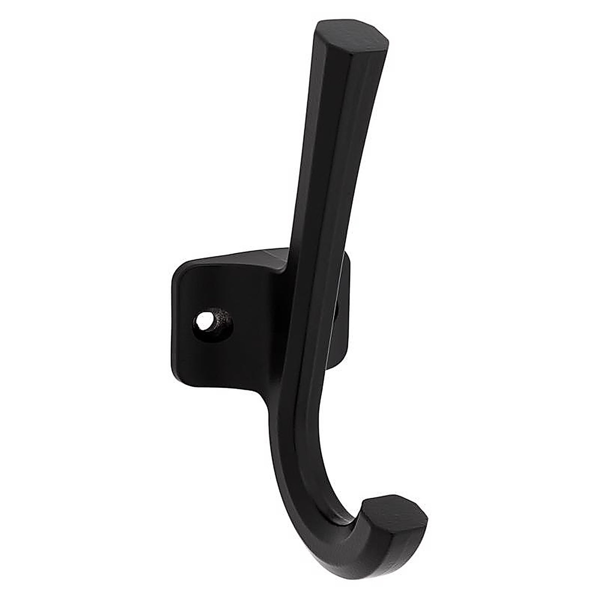 National Hardware N337-912 Powell Medium Matte Black Black Aluminum 4-15/16 in. L Angled Hook 60 lb 1 pk