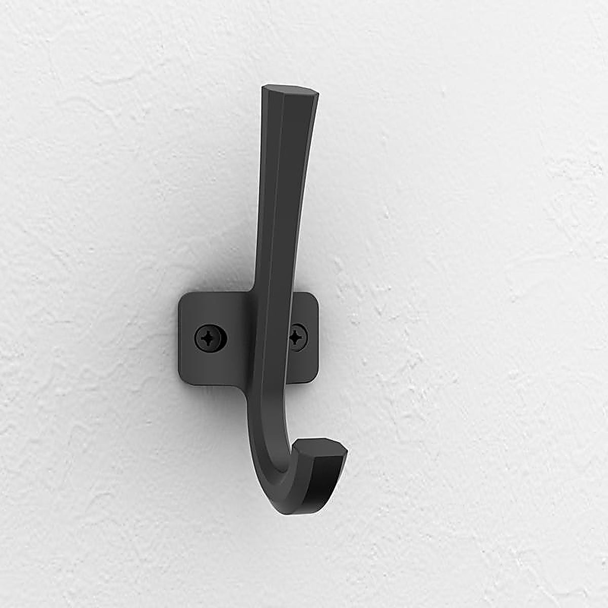 National Hardware N337-912 Powell Medium Matte Black Black Aluminum 4-15/16 in. L Angled Hook 60 lb 1 pk