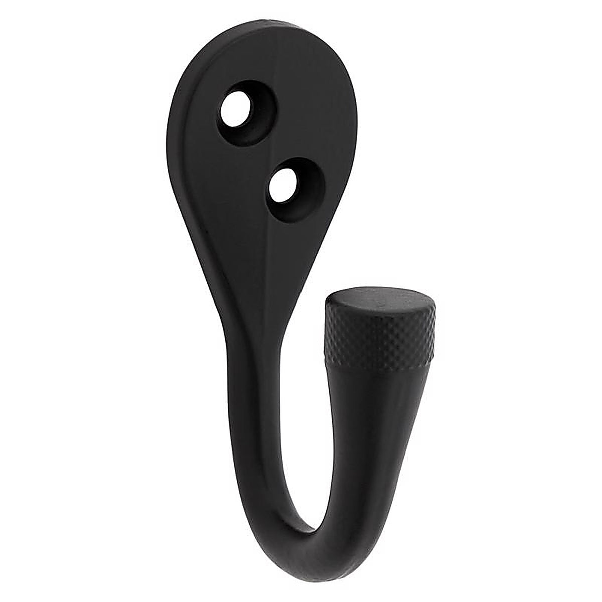 National Hardware N337-909 Powell Medium Matte Black Black Aluminum 2-5/8 in. L Knurled Hook 15 lb 1 pk