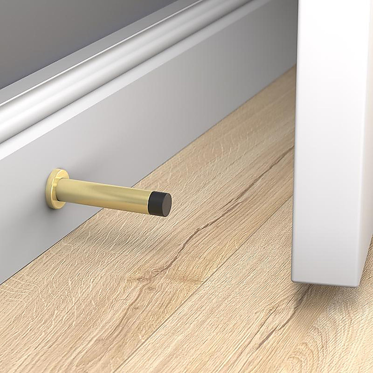 National Hardware N830-523 Cooper 1 in. W X 3 in. L Aluminum Brushed Gold Door Stop Mounts to door and wall