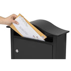 Architectural Mailboxes 2550B-10 The Saratoga Galvanized Steel Wall Mount Black Locking Mailbox