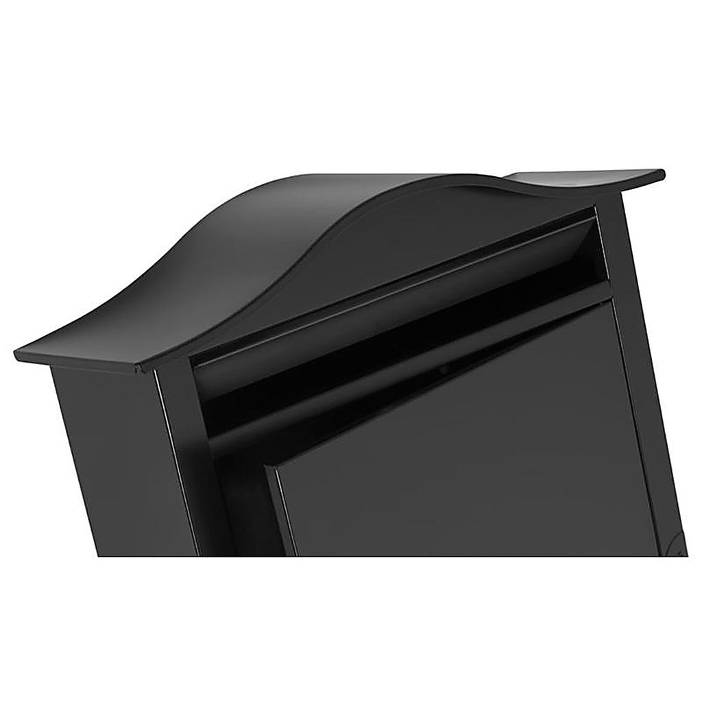Architectural Mailboxes 2550B-10 The Saratoga Galvanized Steel Wall Mount Black Locking Mailbox