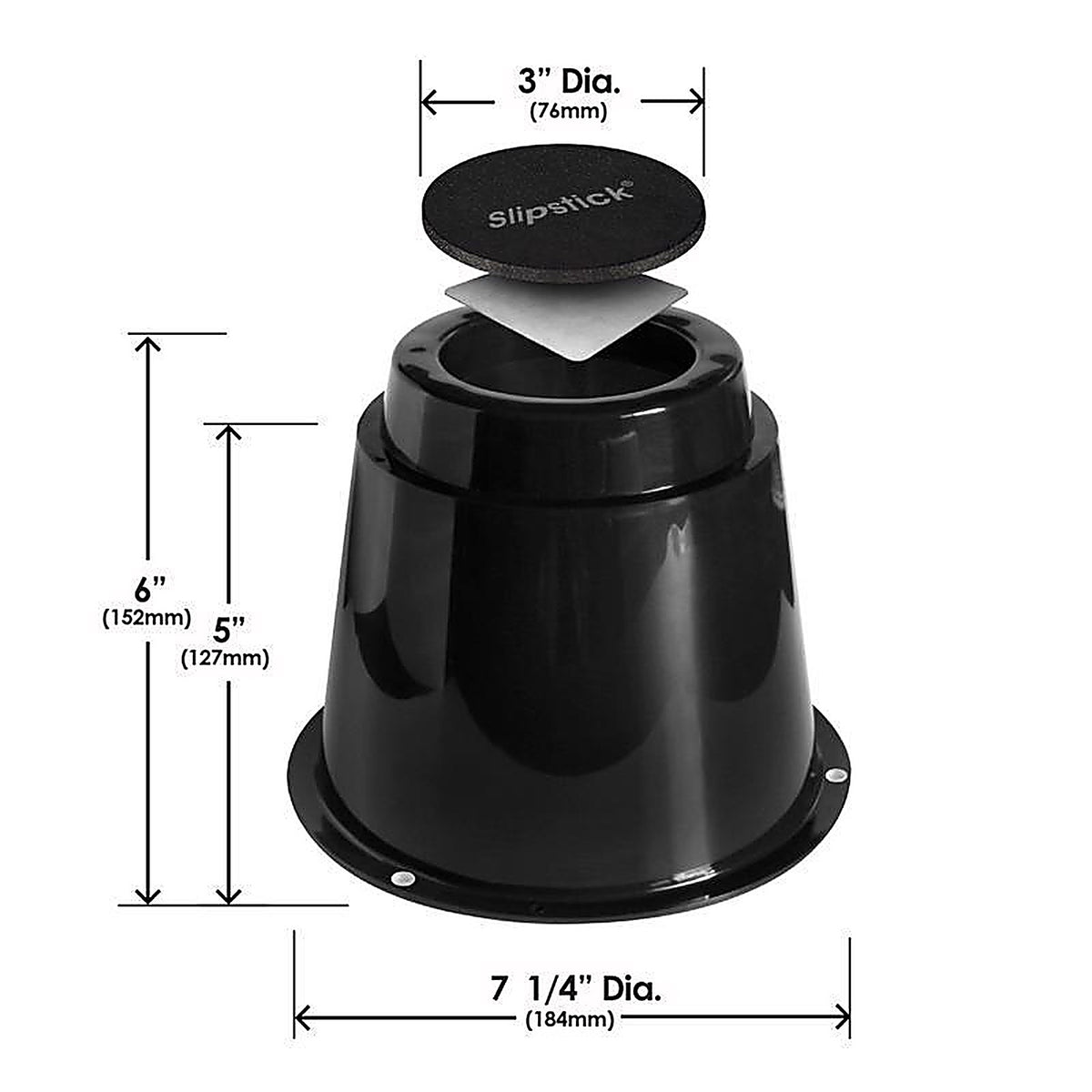 Slipstick - CB671 - Plastic Bed Risers Black Round 4 Pack
