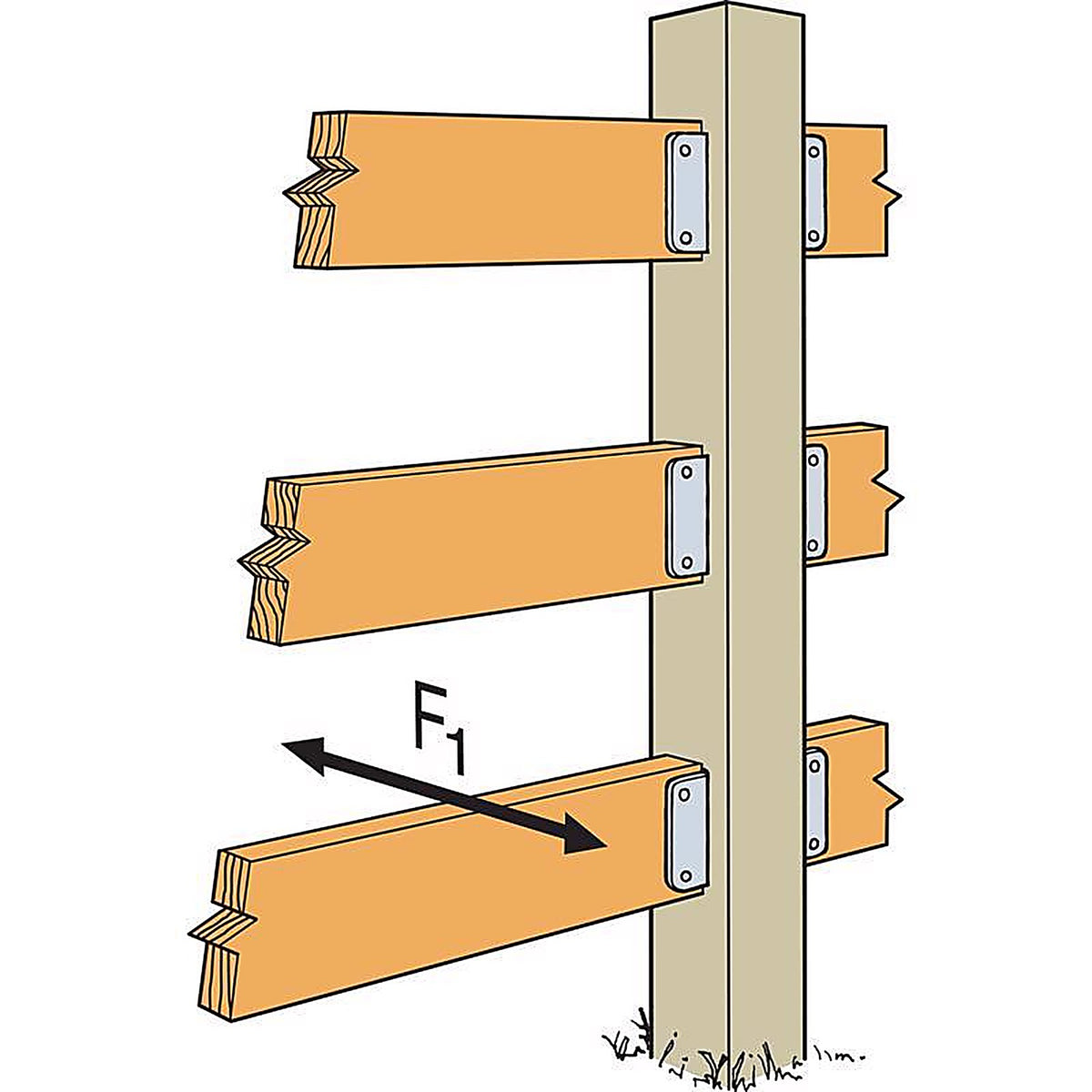 Simpson Strong-Tie - FB26 - Zinc Galvanized, G90 Silver Steel Fence Bracket 18 Ga. 5 In. L