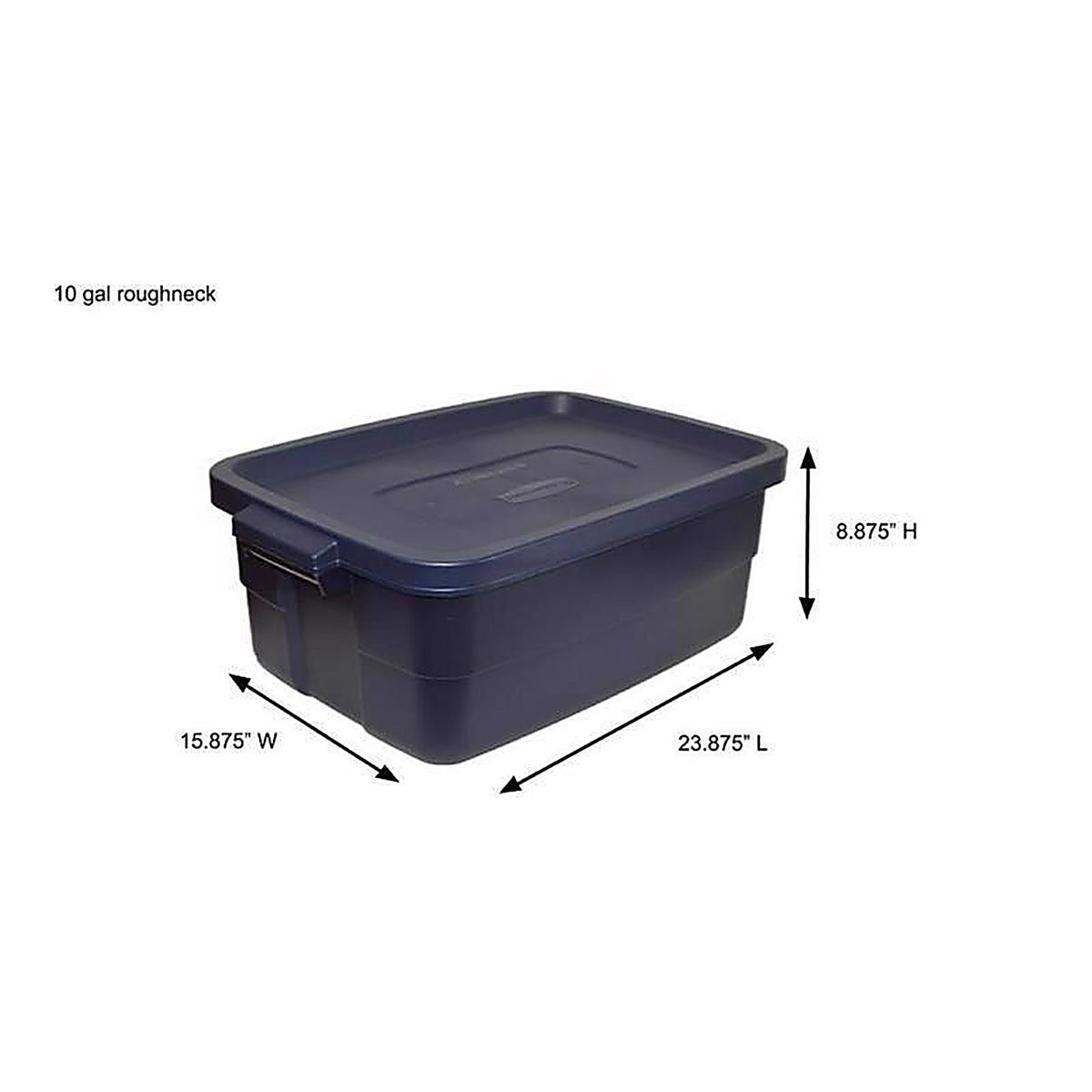 Rubbermaid RMRT100004 Roughneck 10 gal Navy Storage Box 8.875 in. H X 15.875 in. W X 23.875 in. D Stackable