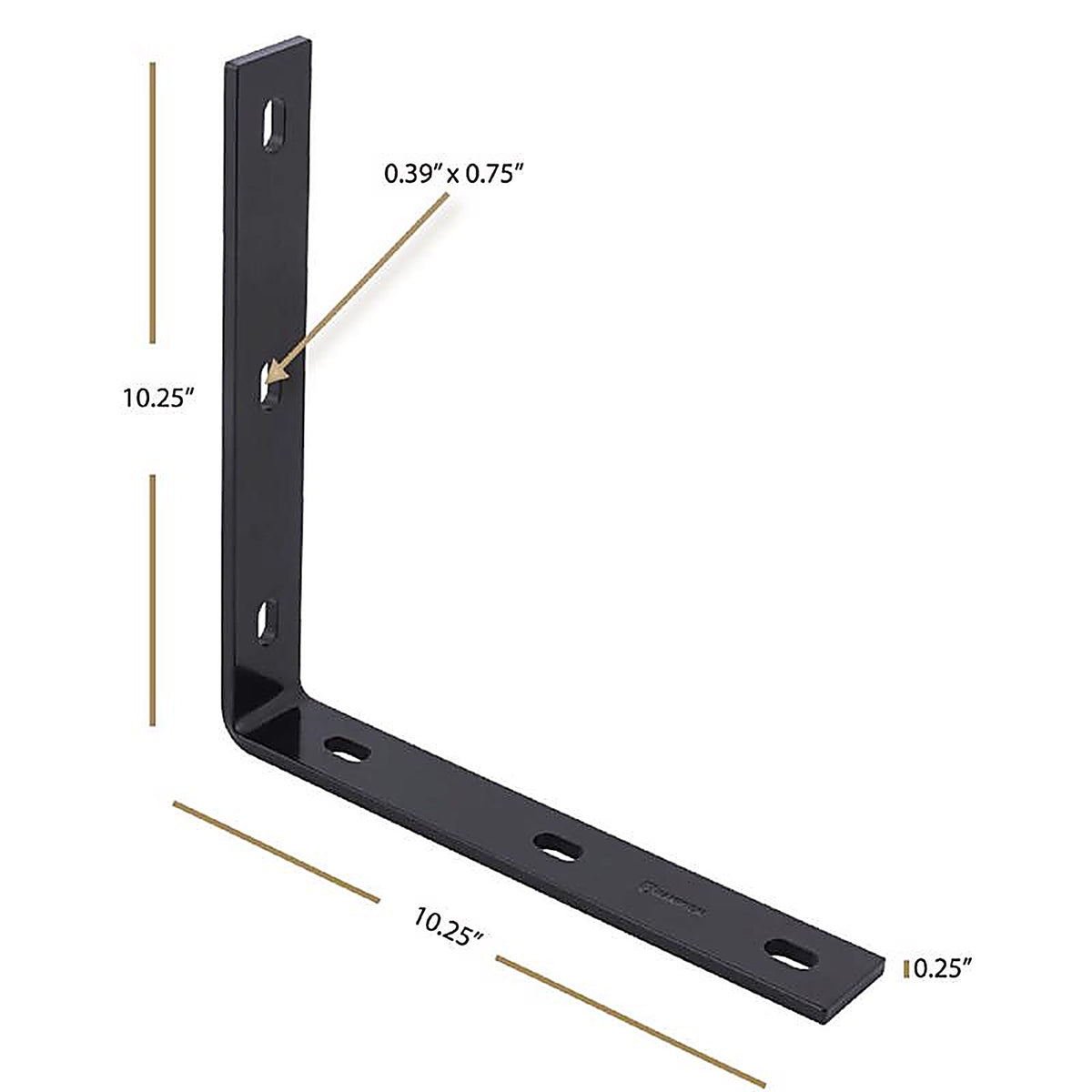 Hampton 02-3405-025 1.50 in. H X 10.25 in. W X 1/4 in. D Black Steel Inside/Outside Corner Brace