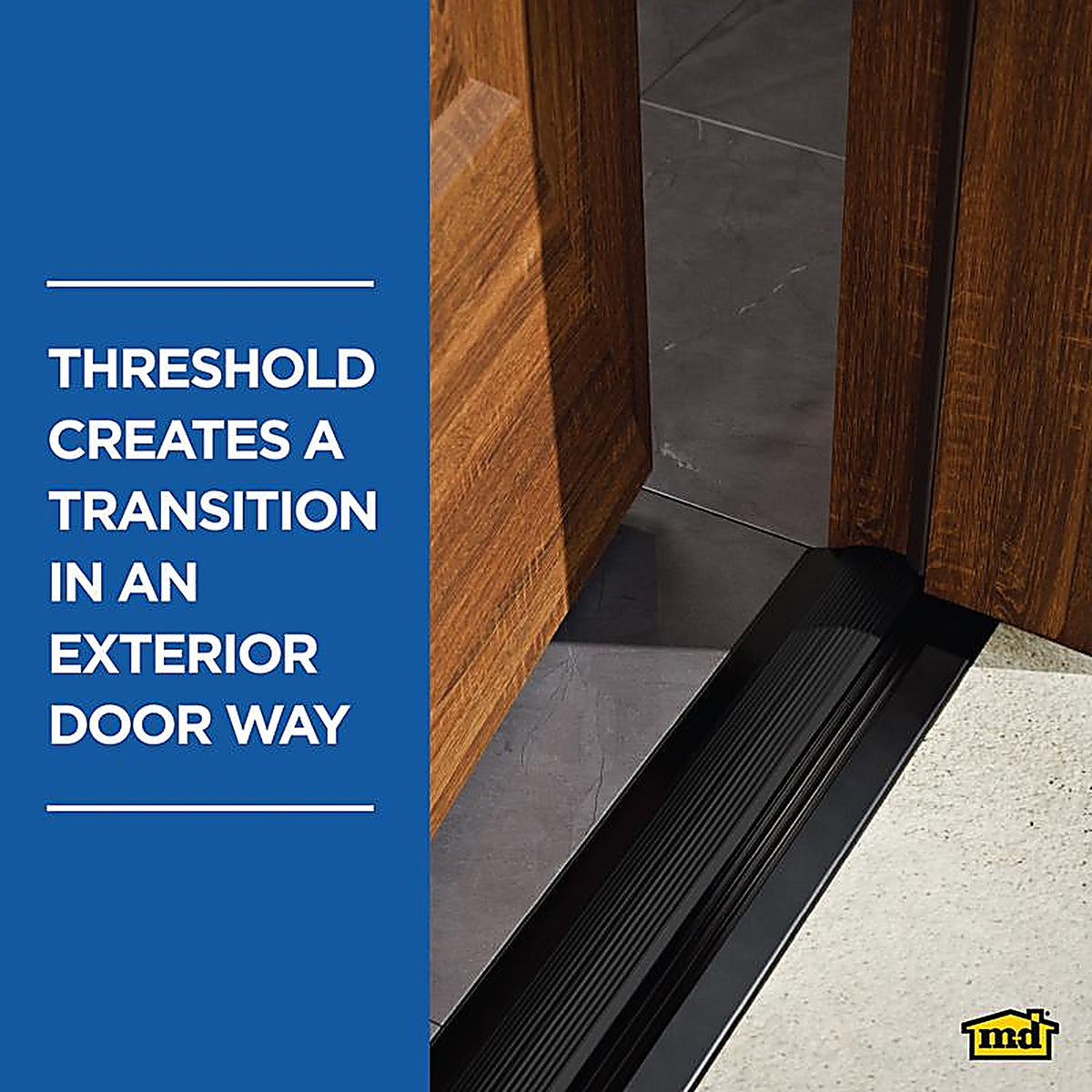 M-D 11821 0.5 in. H X 3.75 in. W X 36 in. L Mill Aluminum/Vinyl Deluxe Low Threshold Bla