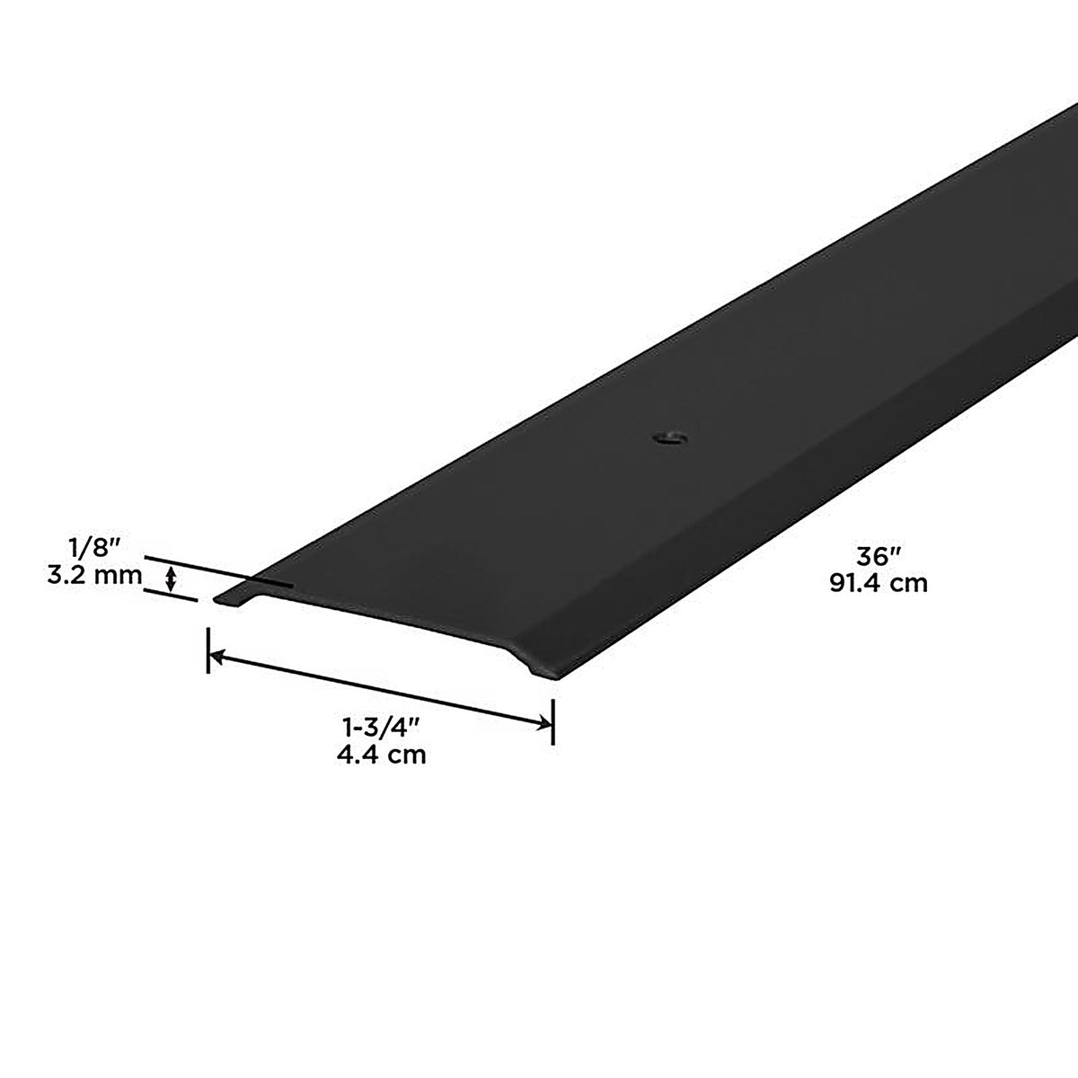 M-D 11822 0.19 in. H X 1.75 in. W X 36 in. L Mill Aluminum Flat Top Threshold Black