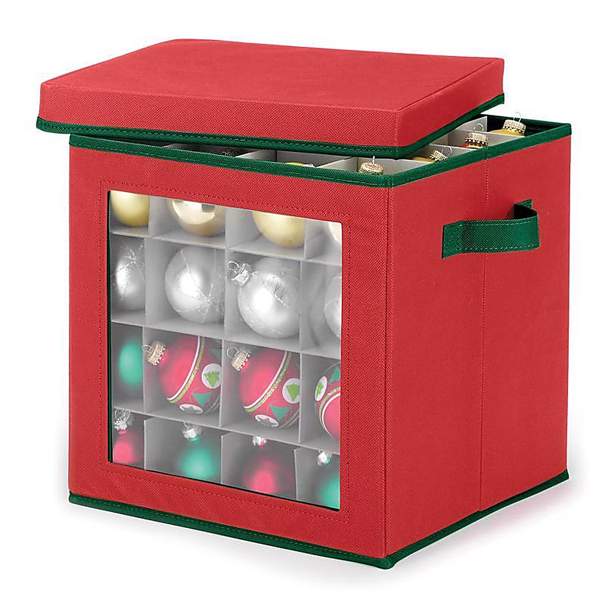 Whitmor - 6129-5340 - Clear/Red Ornament Storage Bag 12 In. H X 12 In. W X 12 In. D