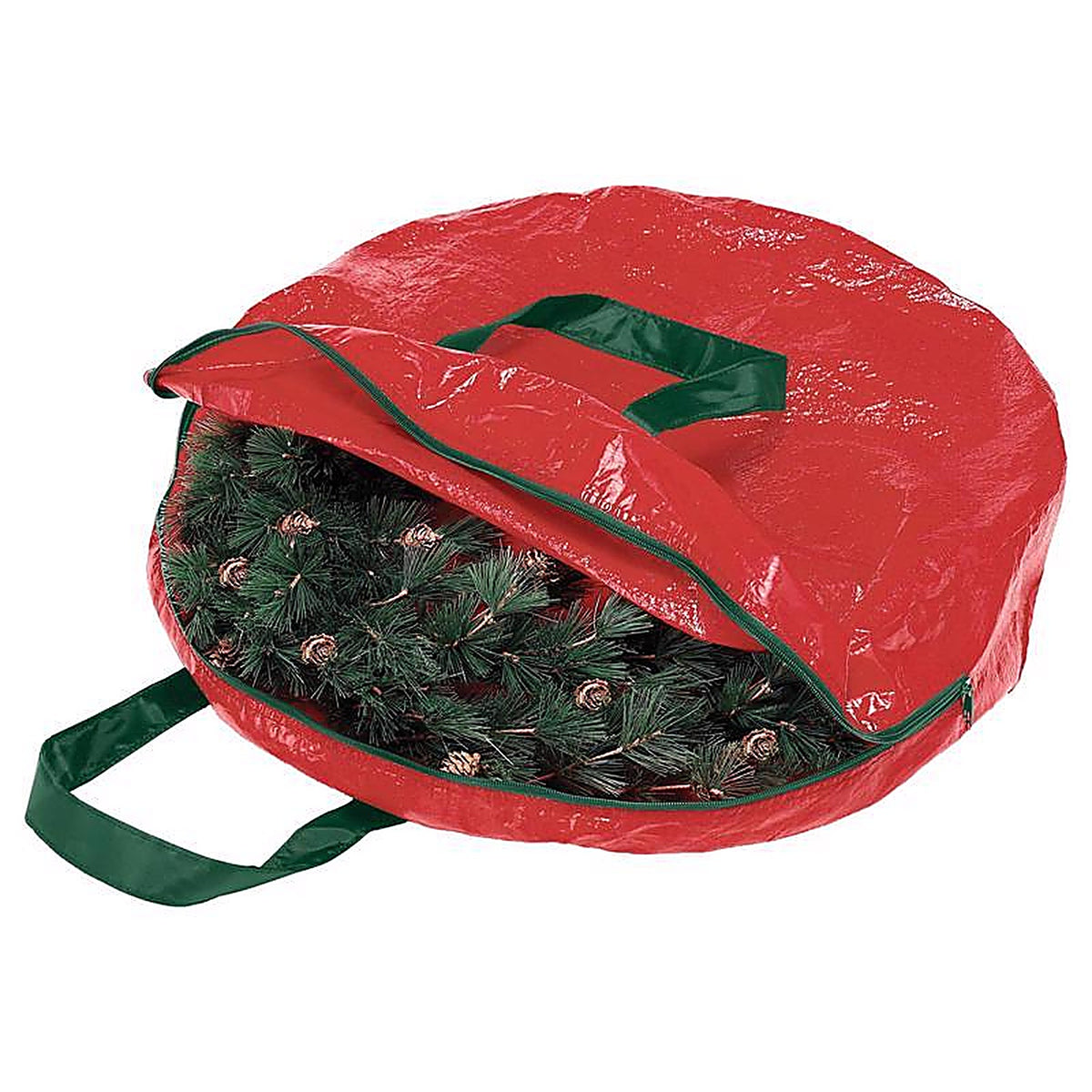 Whitmor - 6129-5349 - Black/Red Wreath Storage Bag 17 H X 8 In. W X 1.8 In. D
