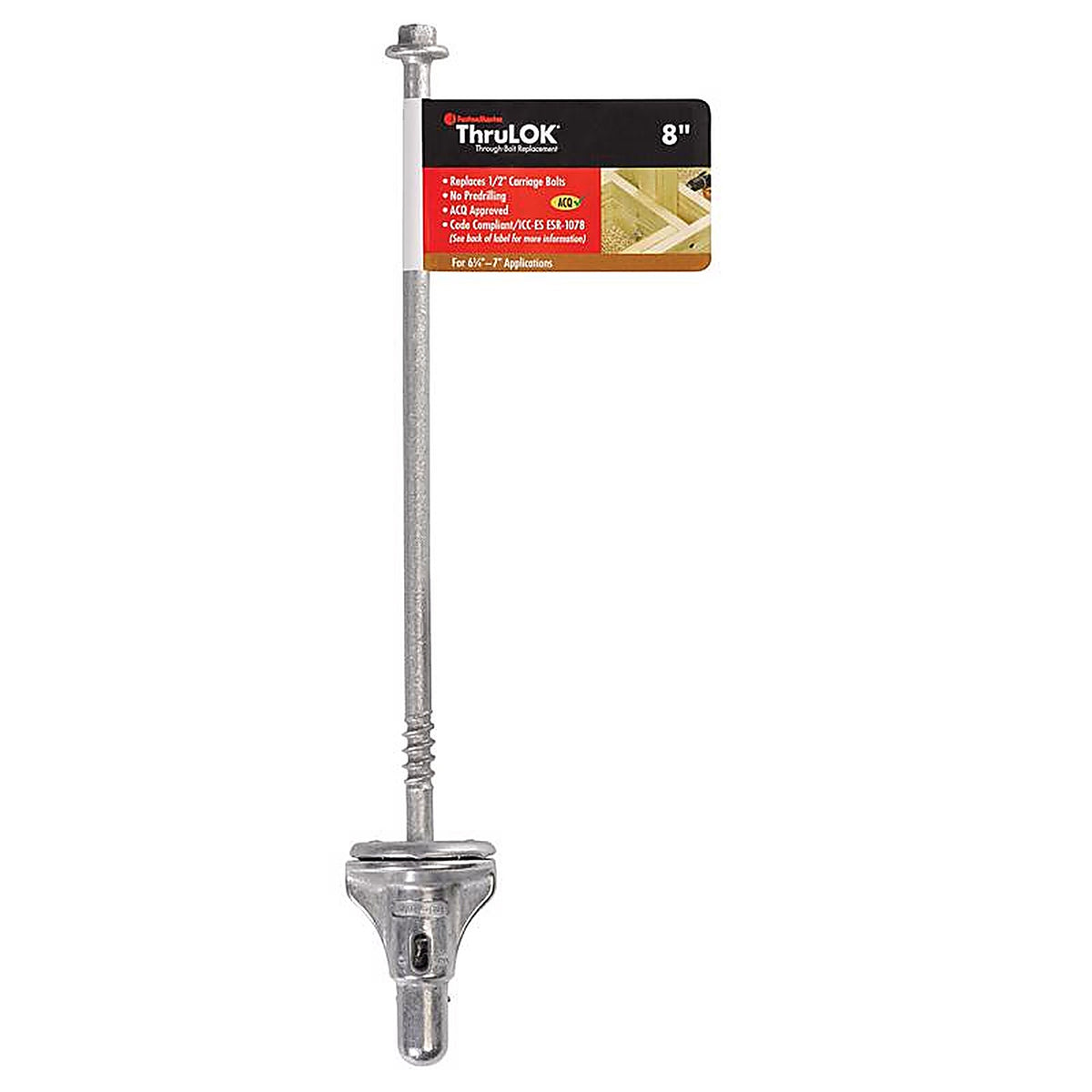Fastenmaster - FMTHR008-INDY - Thrulok 1/2 In. X 8 In. L HEX Galvanized Steel Lag Screw 1 Pack