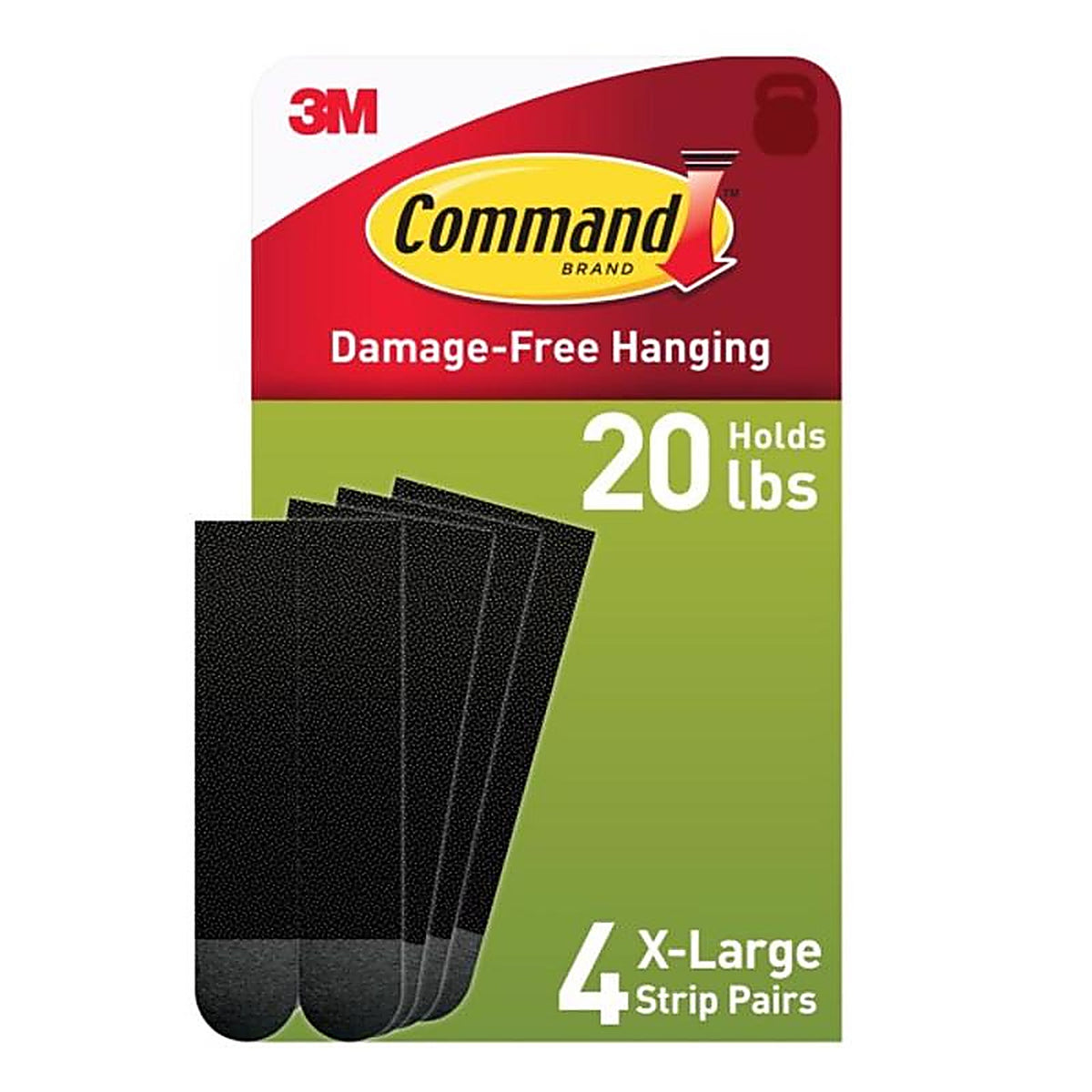 3M 17217BLK-ES Command Extra Large Foam Strips 36 in. L 4 pk