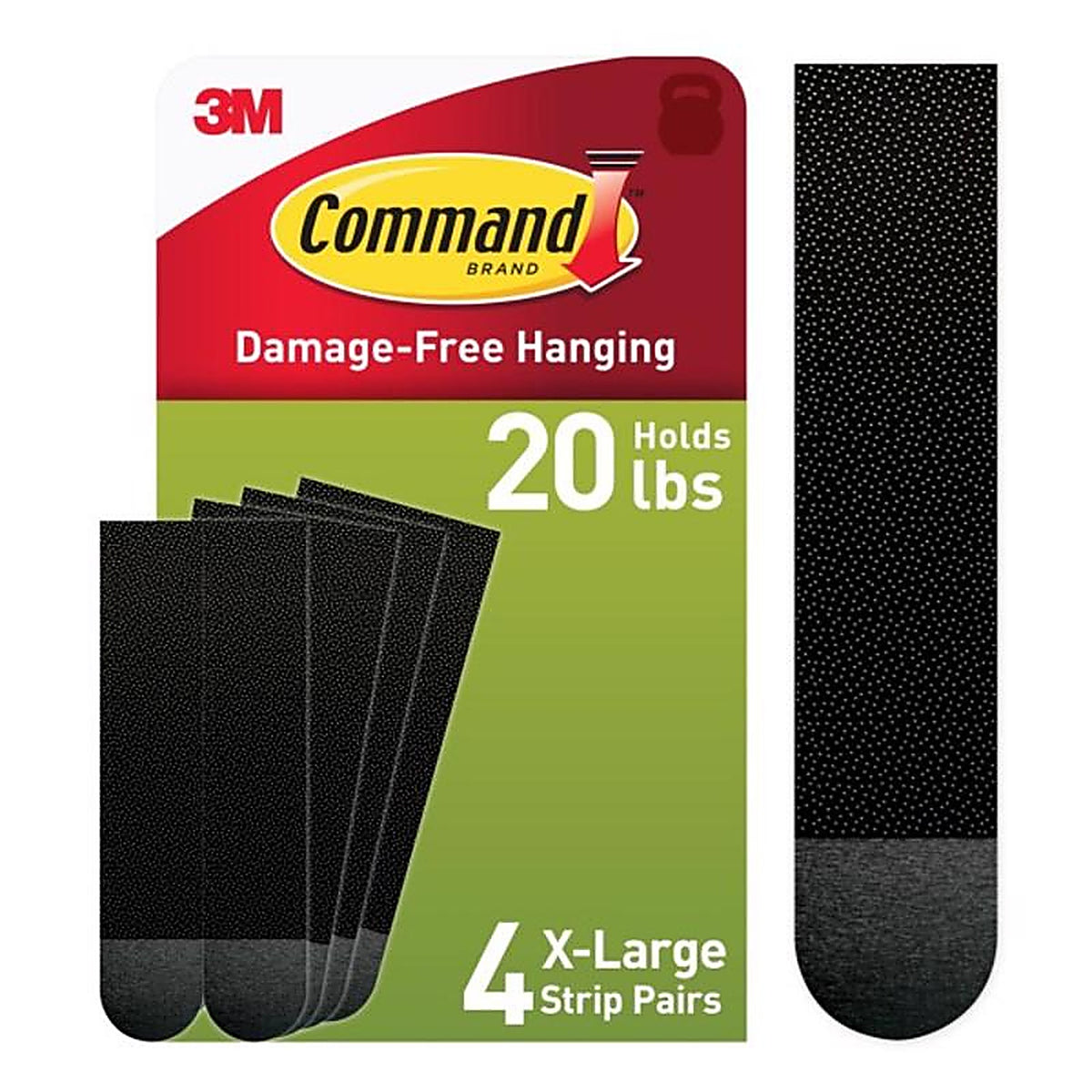 3M 17217BLK-ES Command Extra Large Foam Strips 36 in. L 4 pk