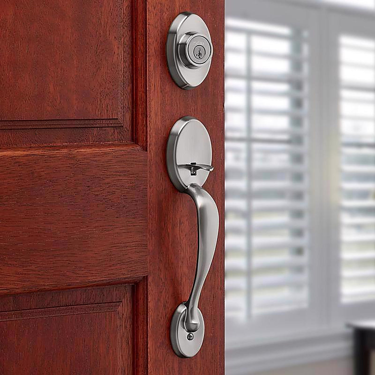 Kwikset - 98001-369 - Chelsea Satin Nickel Entry Handleset 1-3/4 In.