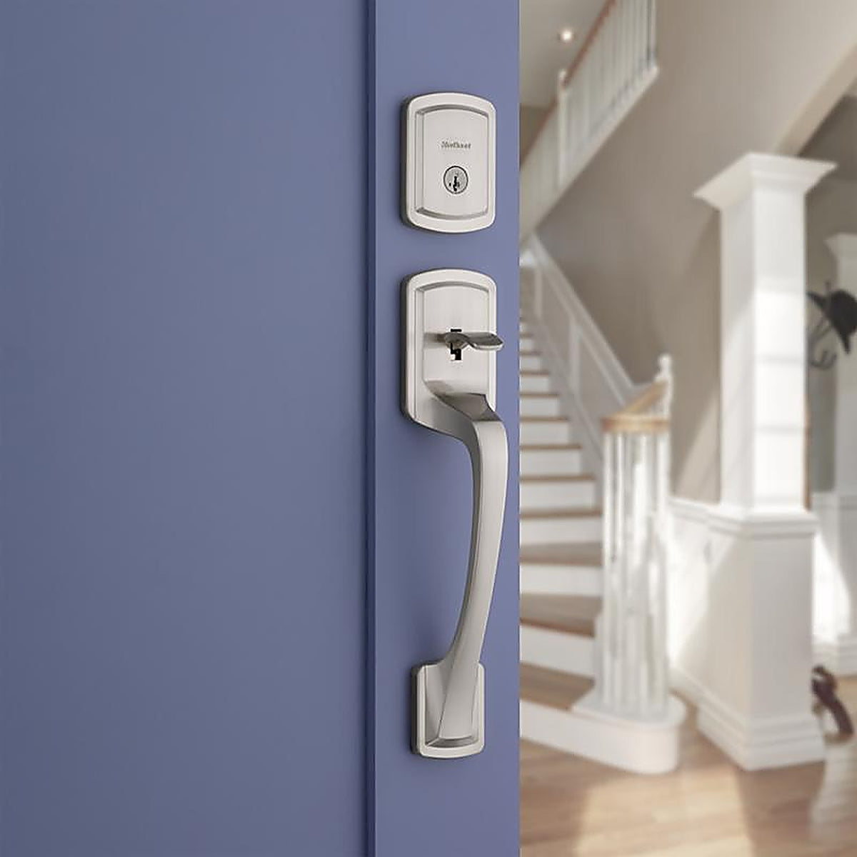 Kwikset - 98180-025 - Prague Satin Nickel Entry Handleset 1-3/4 In.