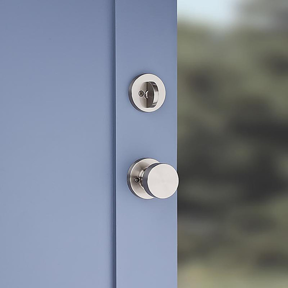 Kwikset - 98180-025 - Prague Satin Nickel Entry Handleset 1-3/4 In.