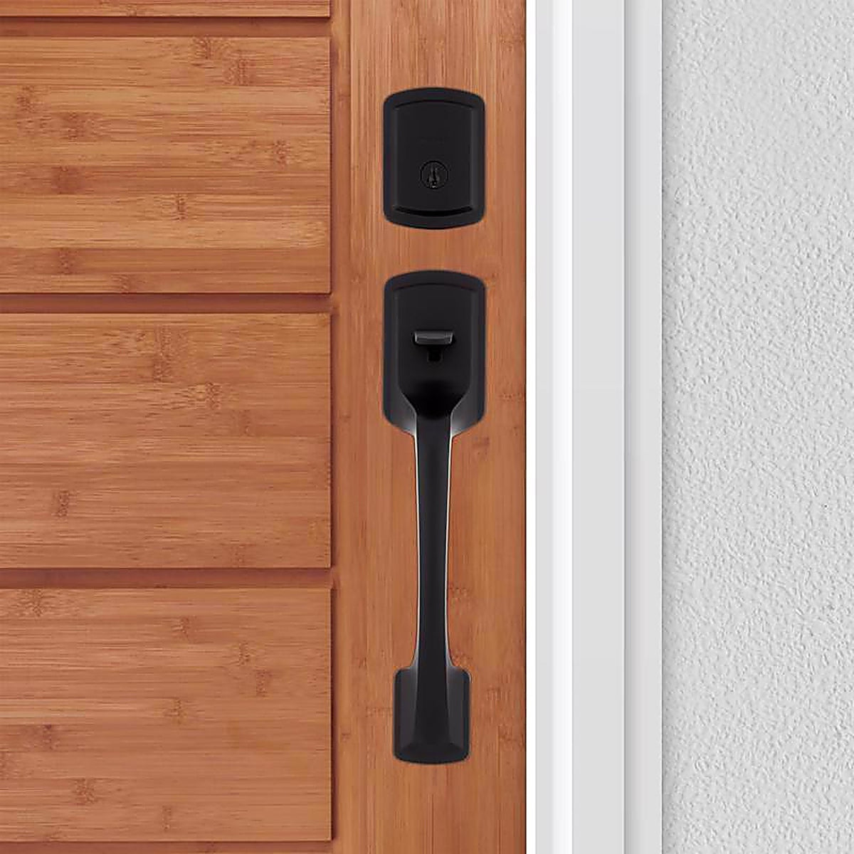 Kwikset - 98180-026 - Prague Matte Black Entry Handleset 1-3/4 In.