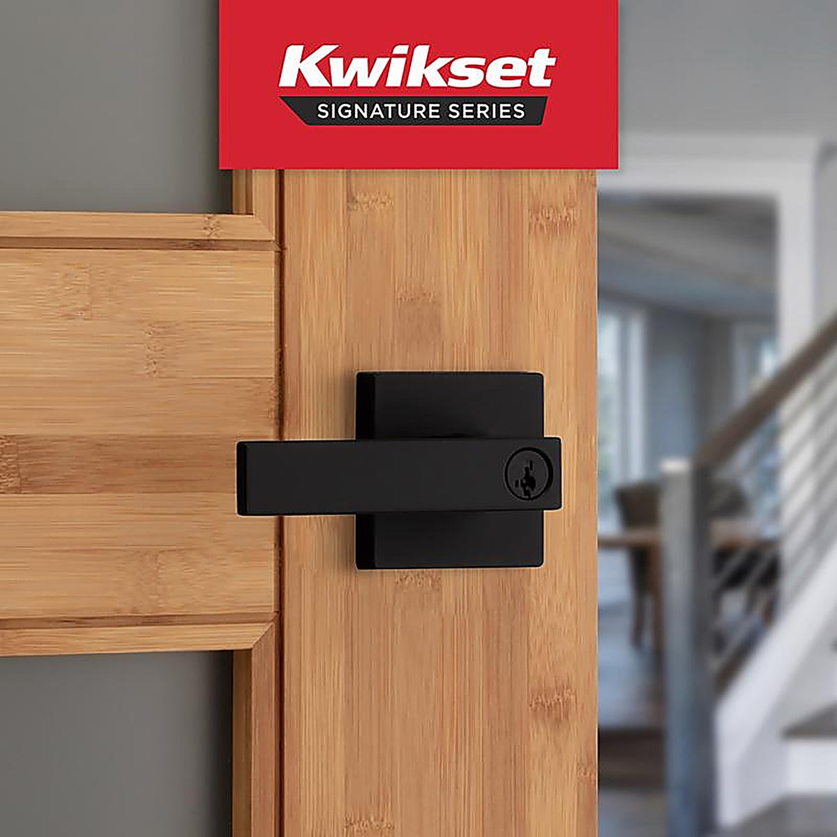 Kwikset - 97402-912 - Singapore Contemporary Matte Black Entry Door Knob 1-3/4 In.