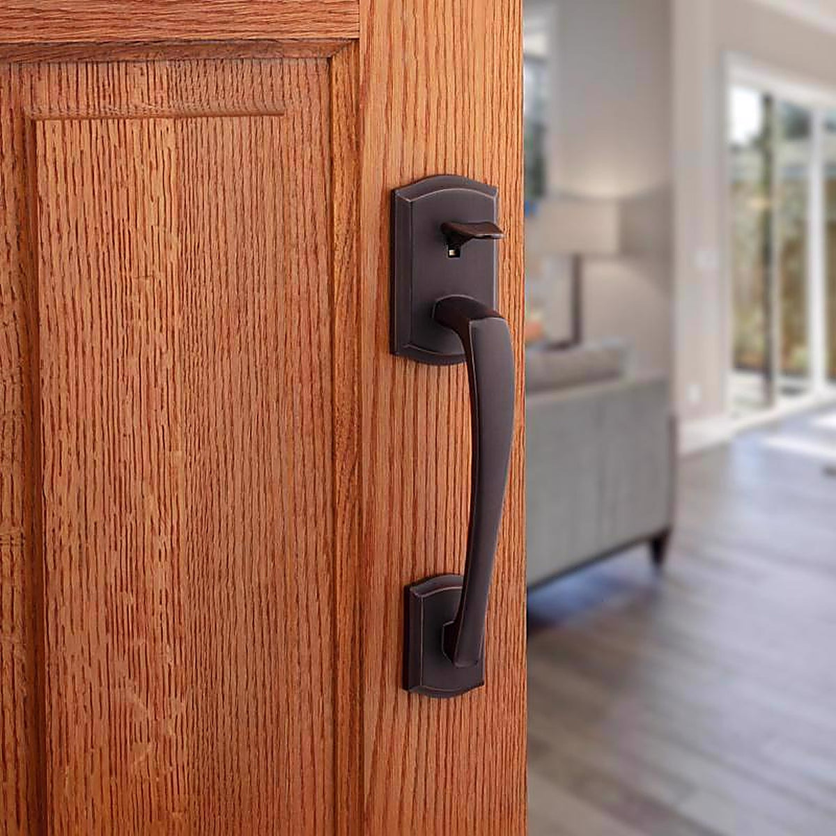Kwikset - 98150-014 - Prescott Venetian Bronze Entry Handleset 1-3/4 In.