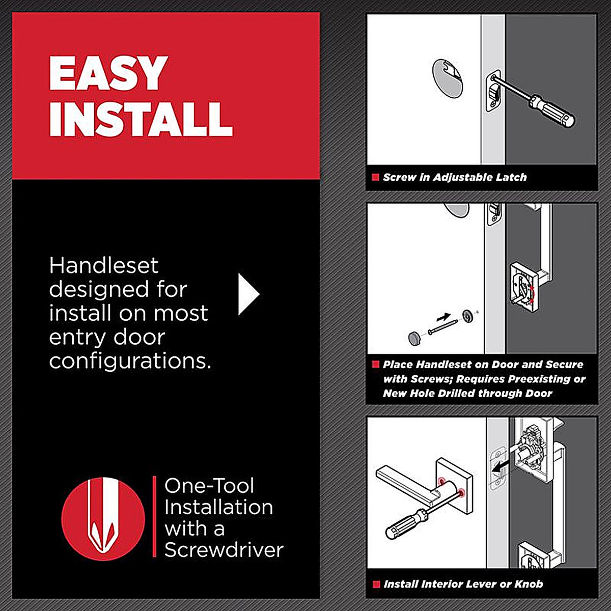 Kwikset - 98150-013 - Prescott Satin Nickel Entry Handleset 1-3/4 In.