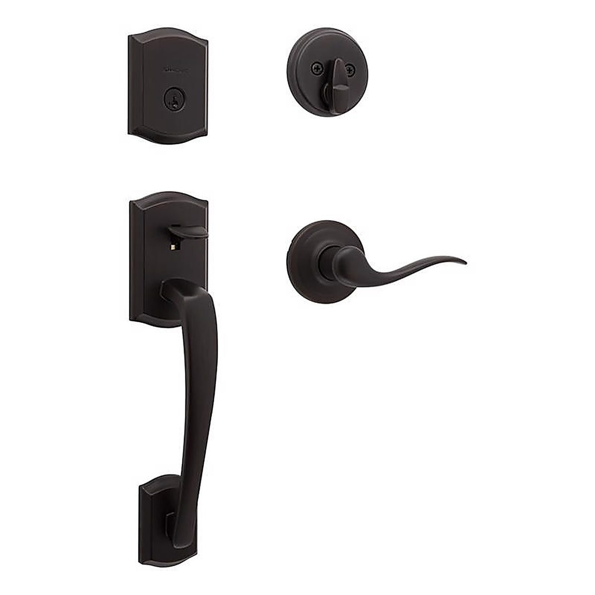 Kwikset - 98180-022 - Prescott Venetian Bronze Entry Handleset 1-3/4 In.