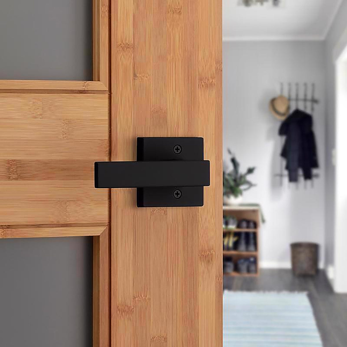 Kwikset - 97200-899 - Singapore Matte Black Passage Lever 1-3/4 In.