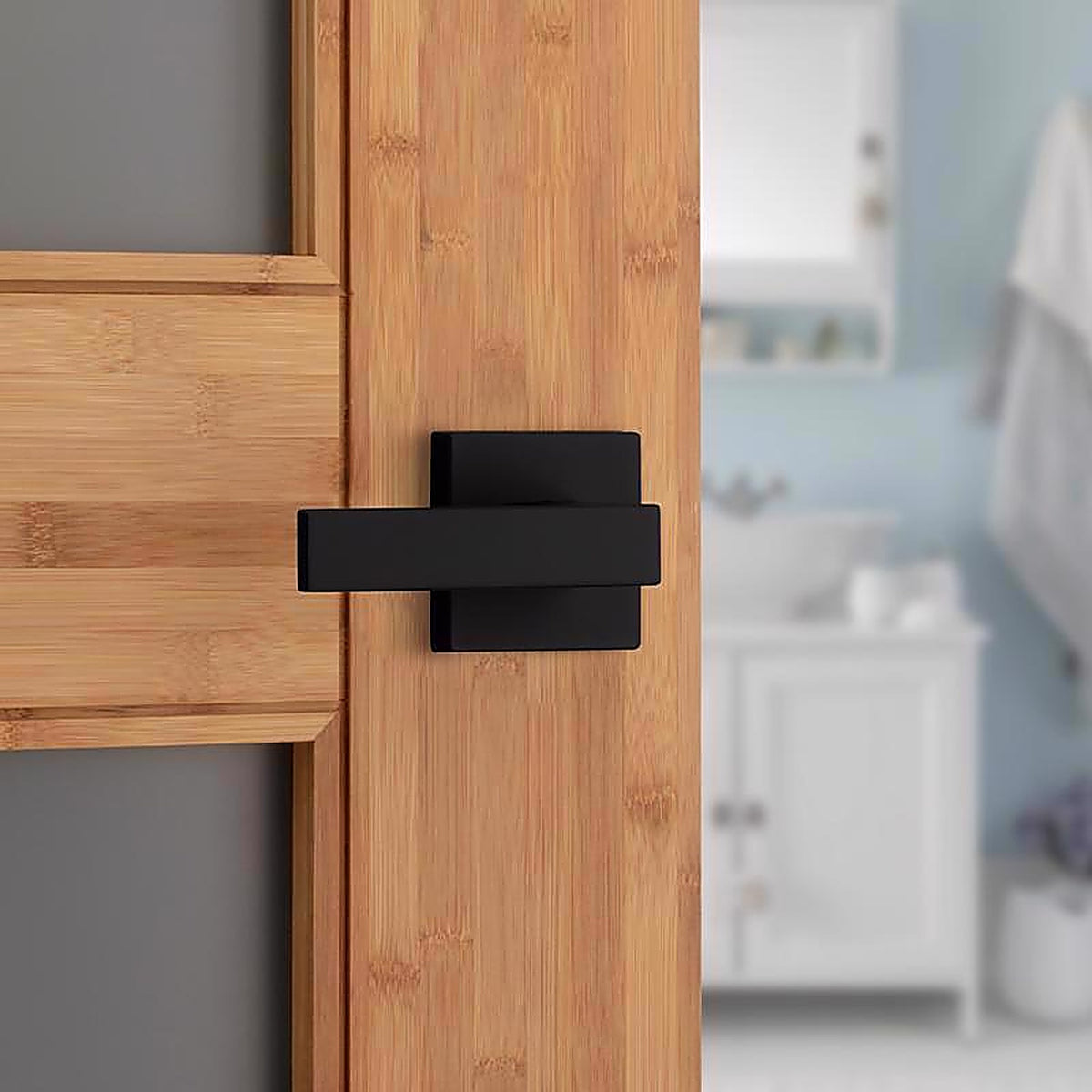 Kwikset - 97300-942 - Singapore Matte Black Privacy Lever Right or Left Handed