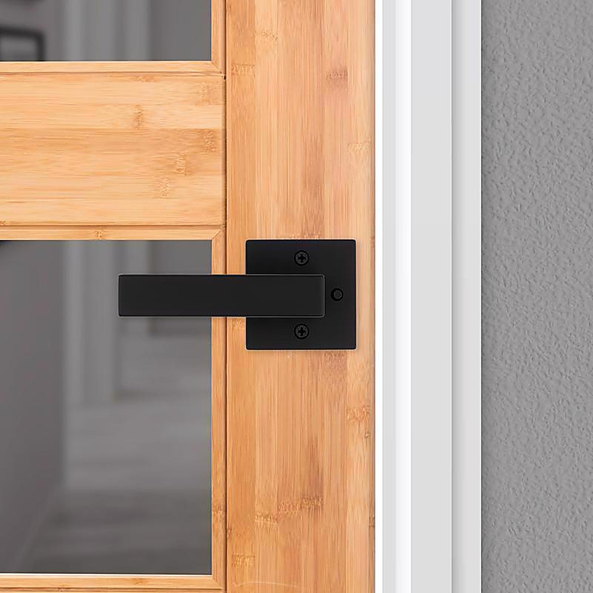 Kwikset - 97300-942 - Singapore Matte Black Privacy Lever Right or Left Handed