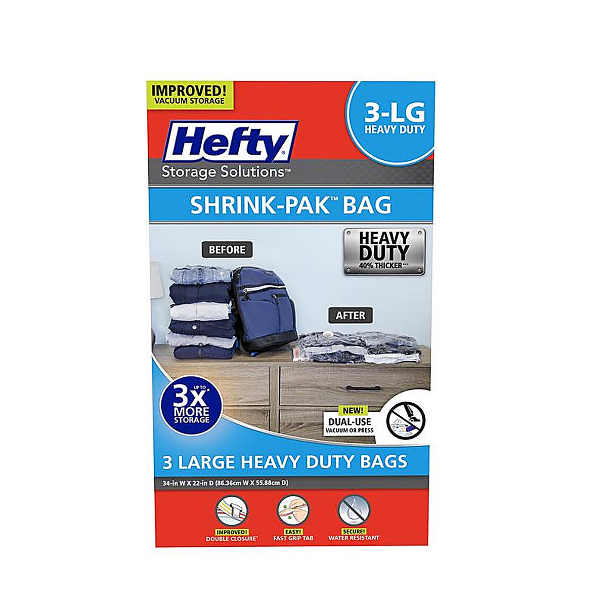 Hefty - HFT-7046463-2 - Shrink-Pak Clear Vaccum Storage Bag