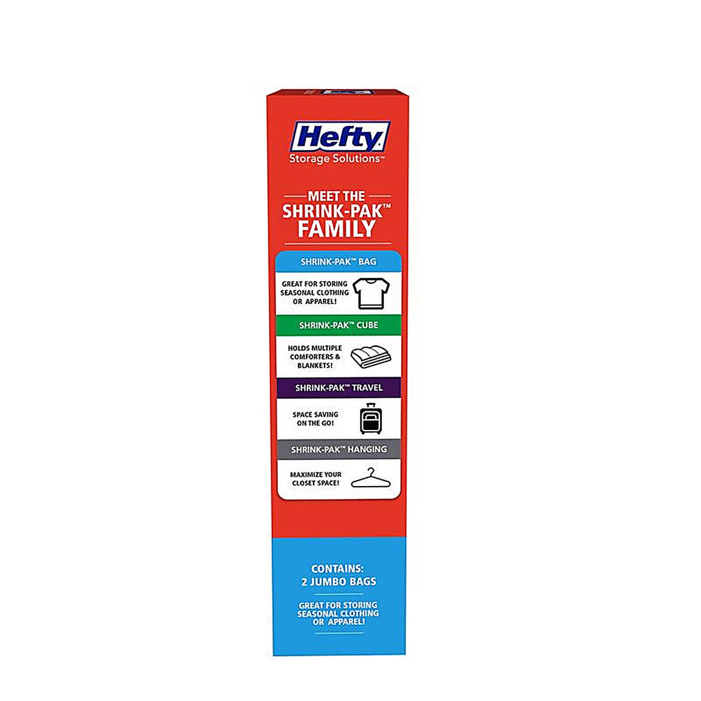 Hefty - HFTPDQ70484633 - Shrink-Pak Clear Jumbo Vacuum Cube Storage Bags
