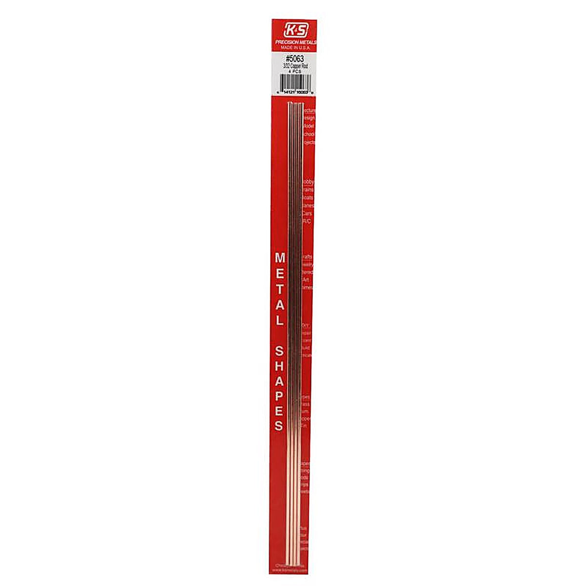 K&S - 5063 - 3/32 In. D X 1 Ft. L Utility Copper Tube