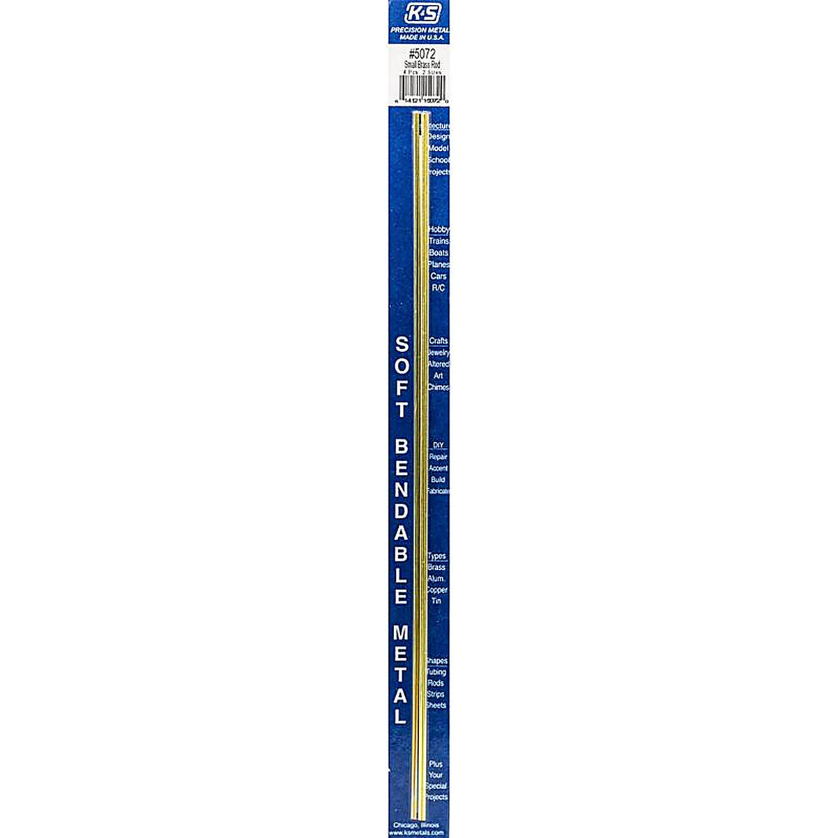 K&S - 5072 - 12 In. L Brass Rod 4 Pack