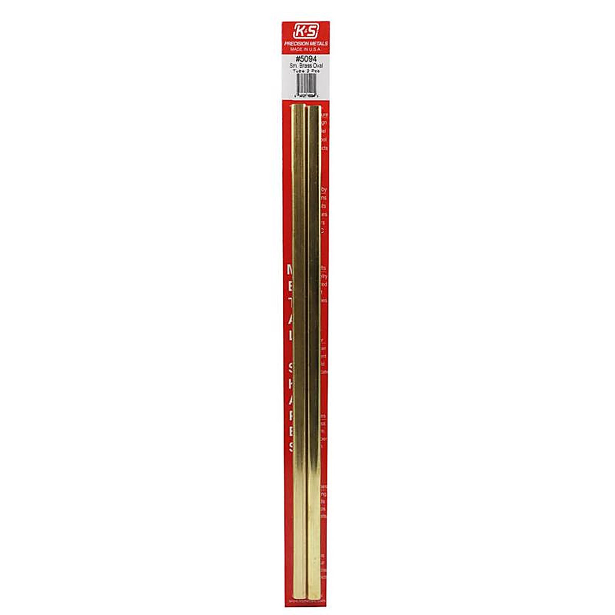 K&S - 5094 - .350 In. W X 12 In. L Oval Brass Tube 1 Pack
