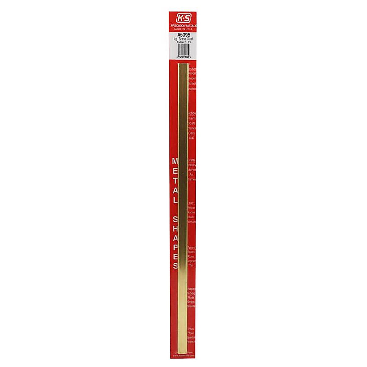 K&S - 5095 - 0.430 In. W X 12 In. L Oval Brass Tube 1 Pack