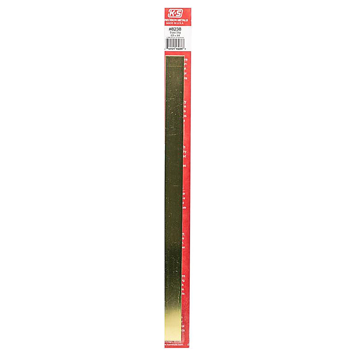 K&S - 8238 - 0.03 In. X 0.75 In. W X 12 In. L Galvanized Brass Plain Metal Strip