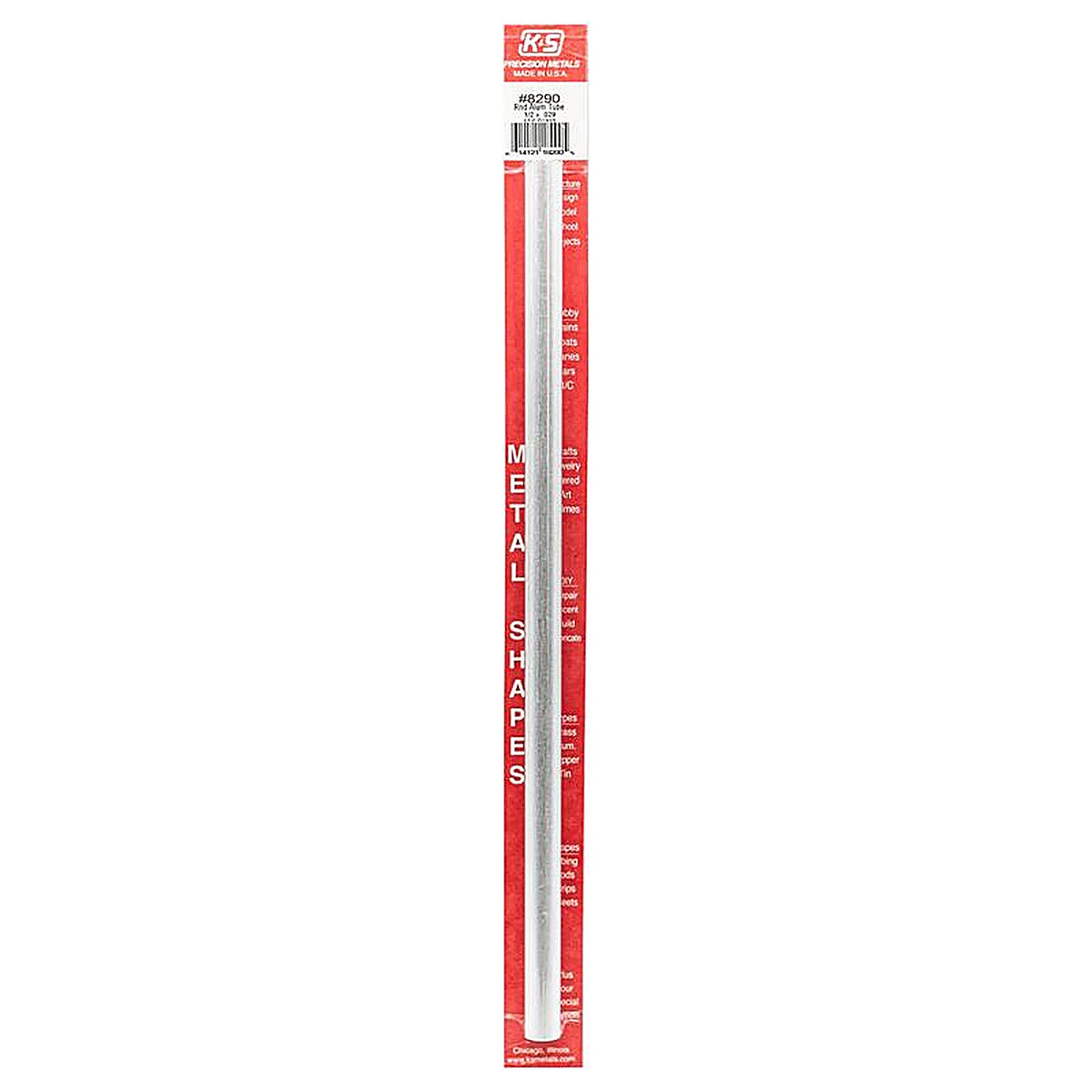 K&S - 8290 - 1/2 In. D X 1 Ft. L Round Aluminum Tube