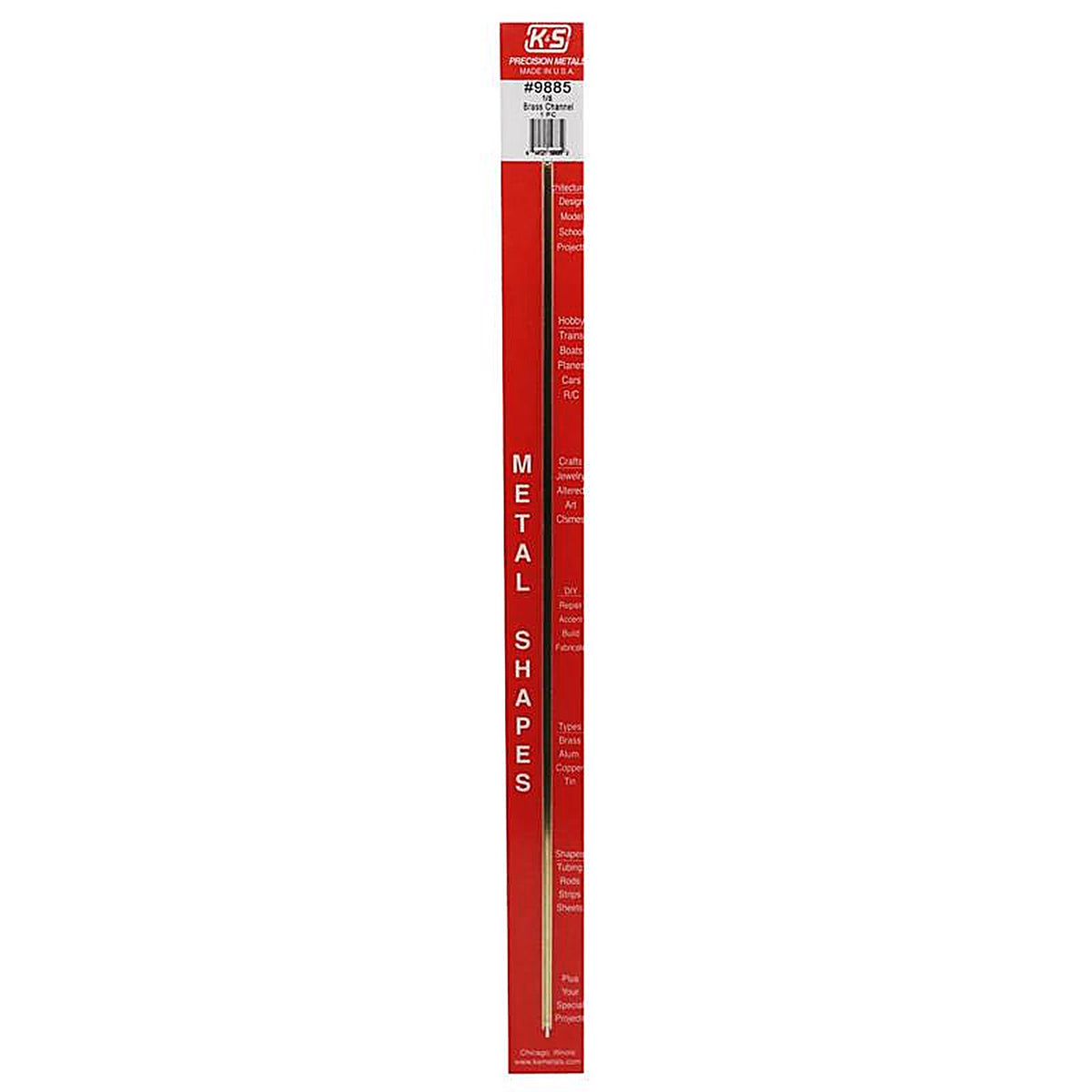 K&S - 9885 - 1/8 In. W X 12 In. L Square Brass Tube 1 Pack