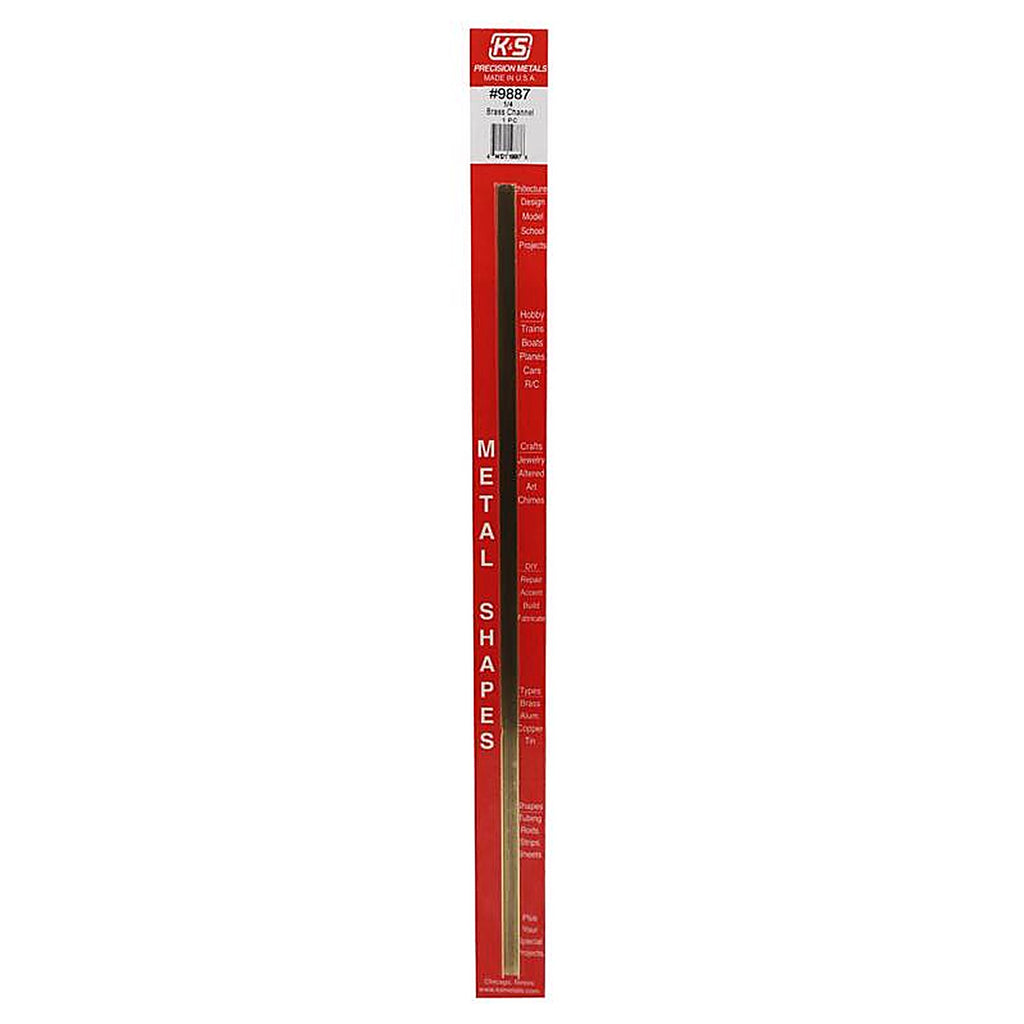 K&S - 9887 - 1/8 In. W X 12 In. L Rectangular Brass Tube 1 Pack
