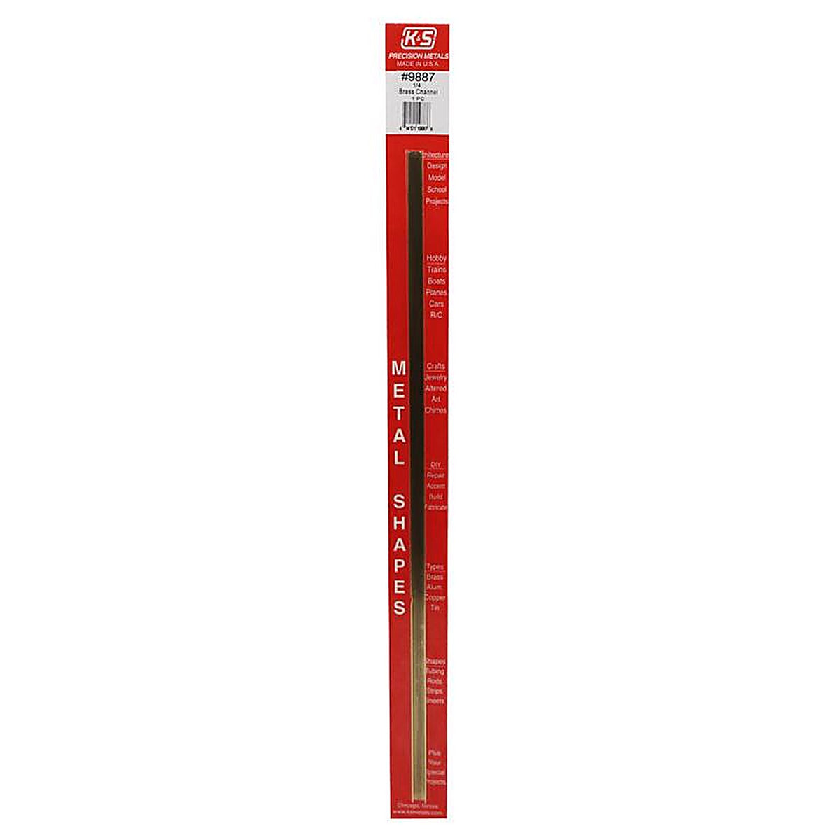 K&S - 9887 - 1/8 In. W X 12 In. L Rectangular Brass Tube 1 Pack